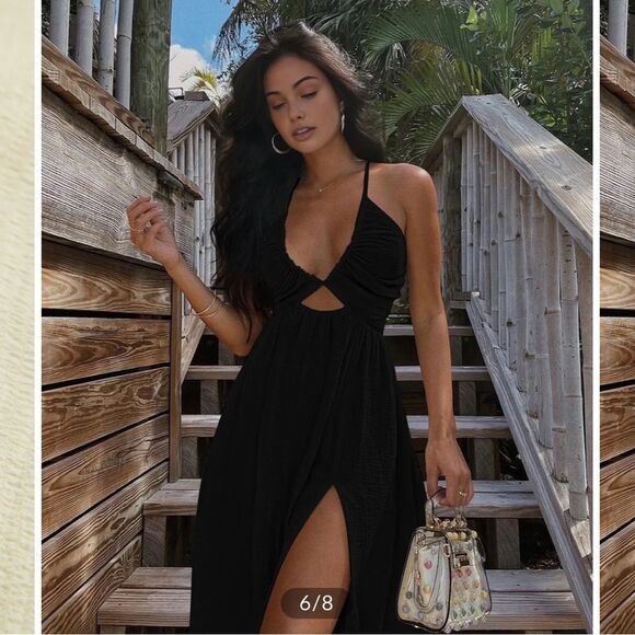 Commense Backless Criss Cross Split Midi Dress NWT XL - Picture 1 of 4